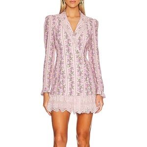 $595 LoveShackFancy Moonstone Dress Blushing Pink in XS Blazer Mini Dress